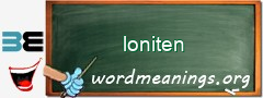 WordMeaning blackboard for loniten